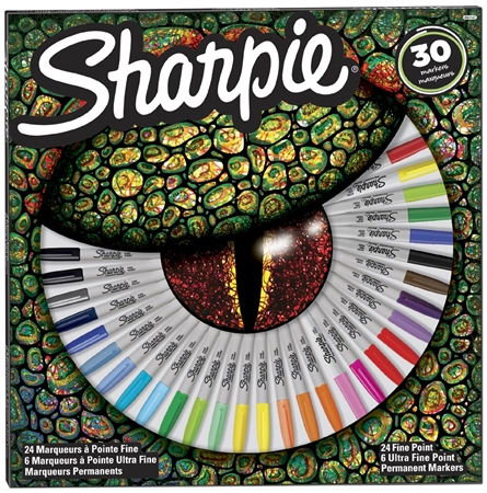 Een sharpie permanent-marker fijn 30 stuks big pak auge koop je bij NiceSupplies.nl