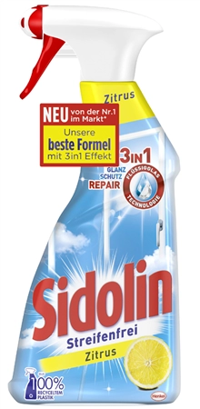 Een sidolin glasreiniger citrus 500 ml sprayfles koop je bij NiceSupplies.nl