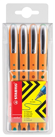 Een stabilo fijnschrijver worker medium 4 stuks etui koop je bij NiceSupplies.nl