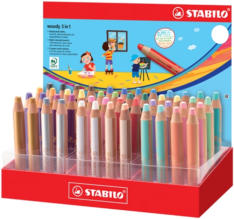 Een stabilo multitalentstift woody 3 in 1 48 stuks karton-display koop je bij NiceSupplies.nl