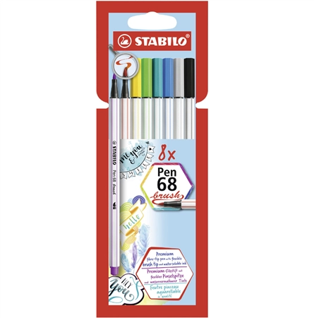 Een stabilo penseelstift pen 68 brush 12stuks karton-eui koop je bij NiceSupplies.nl