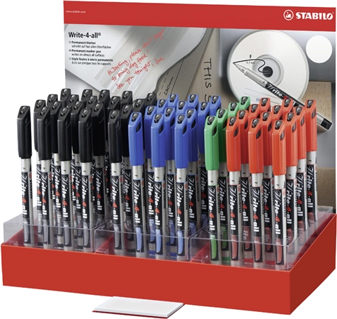 Een stabilo permanent-marker write-4-all f 48 stuks karton-display koop je bij NiceSupplies.nl