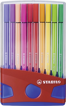 Een stabilo viltstiften pen 68 20 stuks colorparade rood koop je bij NiceSupplies.nl