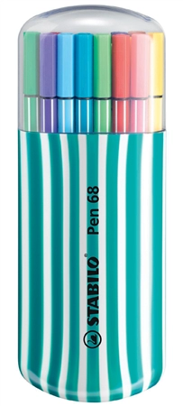 Een stabilo viltstiften pen 68 20 stuks zebrui turquoise koop je bij NiceSupplies.nl