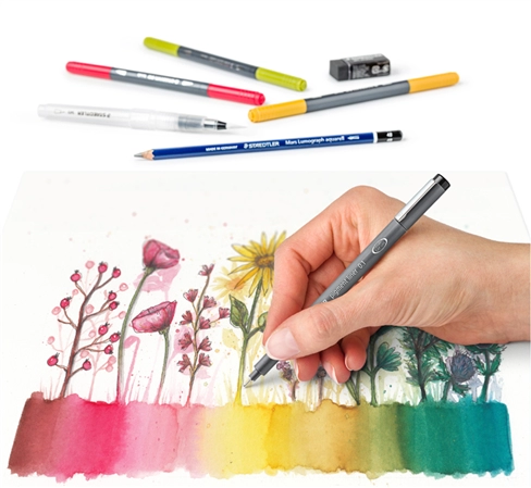 Een staedtler aquarel-set floral watercolour set koop je bij NiceSupplies.nl