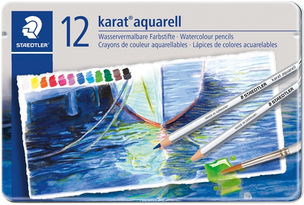 Een staedtler aquarelstift karat 12 stuks metalen doos koop je bij NiceSupplies.nl