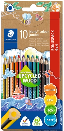 Een staedtler driehoek-kleurpotlood noris colour jumbo 12stuks etui koop je bij NiceSupplies.nl