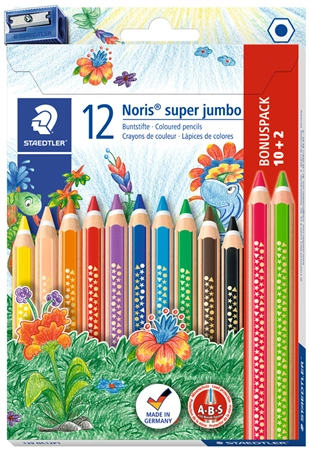 Een staedtler driehoekige kleurpotlood noris club super jumbo 10 en 2 koop je bij NiceSupplies.nl