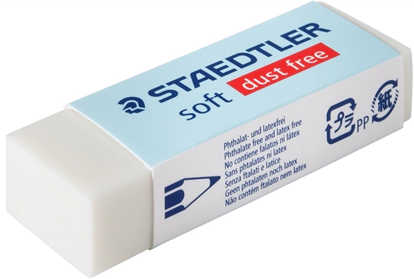 Een staedtler gum van kunststof soft s20 wit koop je bij NiceSupplies.nl