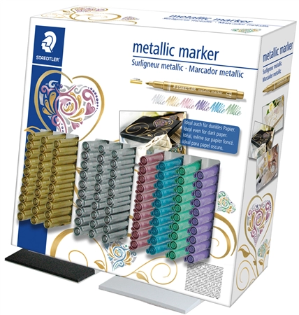 Een staedtler permanent-marker metallic 100 stuks display koop je bij NiceSupplies.nl