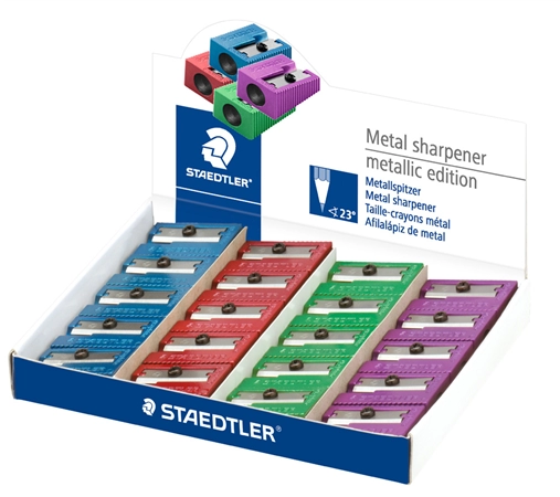 Een staedtler puntenslijper metallic van metaal 20 stuks display koop je bij NiceSupplies.nl