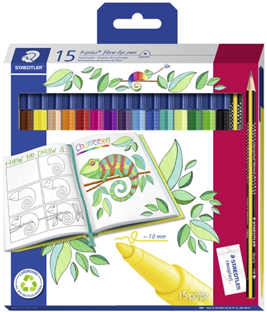 Een staedtler viltstift triplus color 15stuks promopak koop je bij NiceSupplies.nl