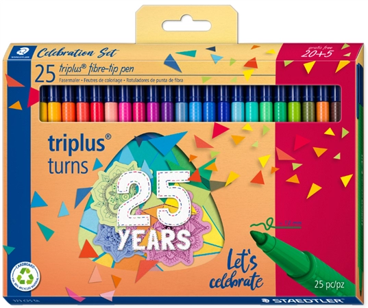 Een staedtler viltstift triplus color 20 + 5 celebration set koop je bij NiceSupplies.nl