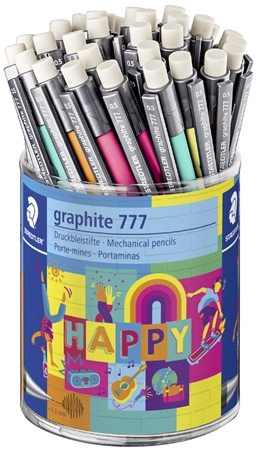 Een staedtler vulpotlood grafiete 777 happy 36 stuks koker koop je bij NiceSupplies.nl