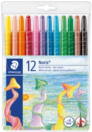 Een staedtler was-twister noris club 12 stuks zachtplasticetui koop je bij NiceSupplies.nl