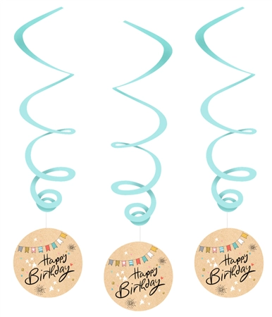 Een susy card hangdekoration happy eco b-day 3 stuks set koop je bij NiceSupplies.nl