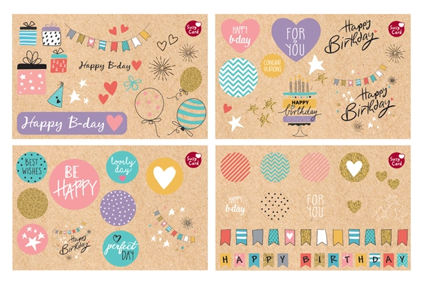 Een susy card sticker-set happy eco b-day koop je bij NiceSupplies.nl