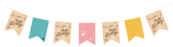 Een susy card wimpelslinger happy eco b-day 12 wimpel koop je bij NiceSupplies.nl