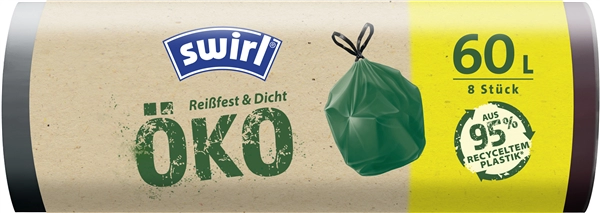 Een swirl vuilniszak met trekband groen 20 liter koop je bij NiceSupplies.nl