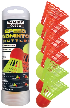 Een talbot torro speed badminton shuttles/bälle 6stuks pak koop je bij NiceSupplies.nl