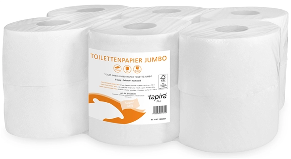 Een tapira grote rollen-toiletpapier plus 2-laags 150 m koop je bij NiceSupplies.nl