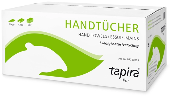 Een tapira handdoekpapier pur-250x230 mm-v-vouw-natur koop je bij NiceSupplies.nl