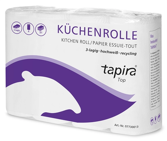 Een tapira keukenrol top 3-laags helderwit grootverpakking koop je bij NiceSupplies.nl