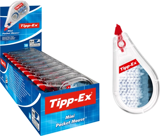 Een tipp-ex correctieroller mini pocket mouse dekor,10stuks display koop je bij NiceSupplies.nl