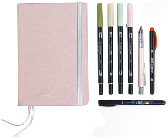 Een tombow creative journaling kit pastel inkl notitieboek koop je bij NiceSupplies.nl