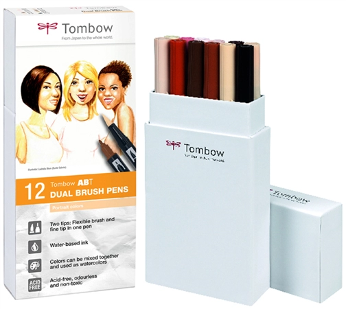 Een tombow dubbele viltstift dual brush pen abt ,portrait colors koop je bij NiceSupplies.nl