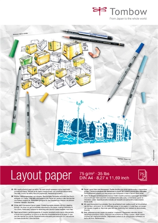 Een tombow layoutblok din a4 blanco 75gr wit koop je bij NiceSupplies.nl