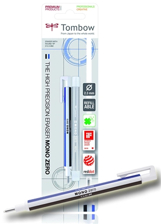 Een tombow radeerstift mono zero ronde punt blisterkaart koop je bij NiceSupplies.nl