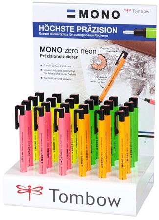 Een tombow radierstift mono zero neon 24 stuks display koop je bij NiceSupplies.nl