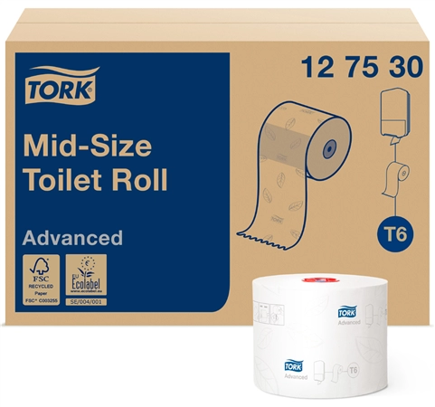 Een tork midirollen-toiletpapier 2-laags wit 100 m koop je bij NiceSupplies.nl