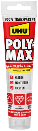 Een uhu montage lijm polymax express glashelder 115gr tube koop je bij NiceSupplies.nl