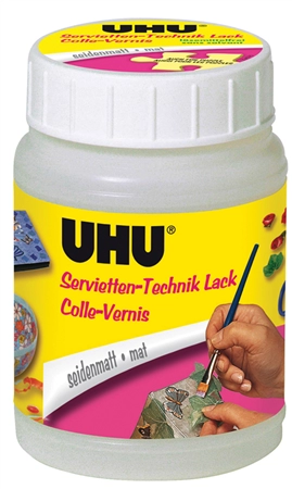 Een uhu servetten-techniek-lak seidenglans inhoud 150 ml koop je bij NiceSupplies.nl