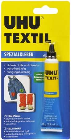 Een uhu speciaal lijm textiel oplosmiddelvrij 20gr in tube koop je bij NiceSupplies.nl