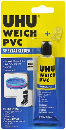 Een uhu speciaal lijm zacht pvc 30gr in tube koop je bij NiceSupplies.nl