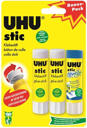 Een uhu voordeelpak plakstaaf stic en plakstaaf stic magic koop je bij NiceSupplies.nl