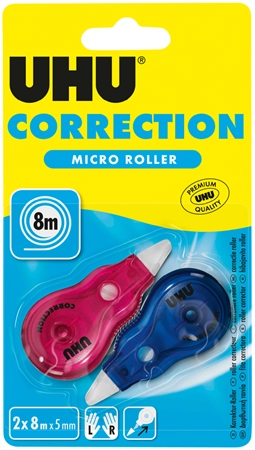 Een uhu wegwerp mini-correctieroller micro 2 stuks blister koop je bij NiceSupplies.nl