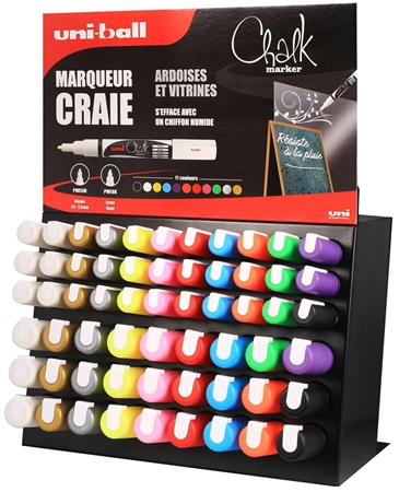 Een uni-ball krijtmarker chalk 63 stuks display koop je bij NiceSupplies.nl