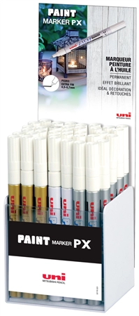 Een uni-ball permanent-marker paint px-203gsw-3d 36 stuks display koop je bij NiceSupplies.nl