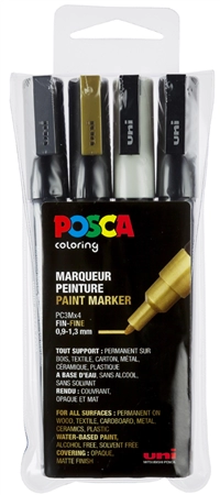 Een uni-ball pigmentmarker posca pc-3m 16 stuks etui assorti koop je bij NiceSupplies.nl