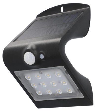 Een unitec solar-led-wandlamp met bewegingsmelder zwart koop je bij NiceSupplies.nl