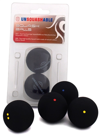 Een unsquashable squashbal zwart medium 2 stuks blister koop je bij NiceSupplies.nl