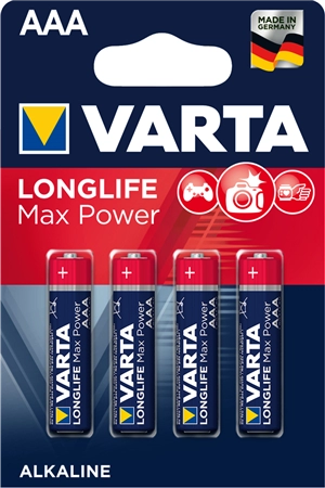 Een varta alkaline batterij longlife max power micro aaa koop je bij NiceSupplies.nl