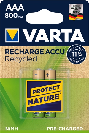 Een varta nimh accu oplaadbare batterij recycled micro aaa 800 mah koop je bij NiceSupplies.nl