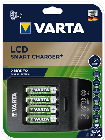 Een varta oplader lcd smart charger+ inkl 4x mignon aa accus koop je bij NiceSupplies.nl