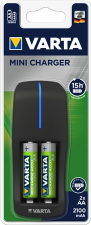 Een varta oplader mini charger met 2xaa accus 2100 mah koop je bij NiceSupplies.nl