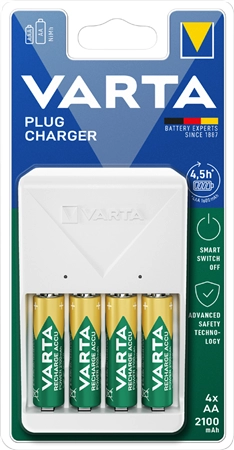 Een varta oplader plug charger wit incl. aa koop je bij NiceSupplies.nl